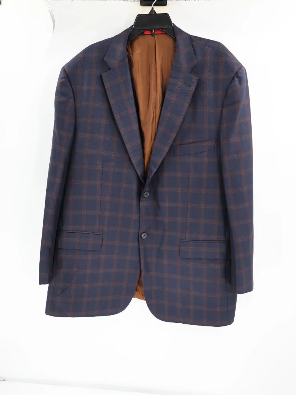 ISAIA NAPOLI Sport Coat Mens 52L Wool Silk windowpane Two Button Plaid notch